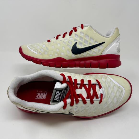 Nike Free TR Fit Training Shoes Womens 10 White Red K.3.3 Comfy Sporty Flexible - Picture 7 of 13